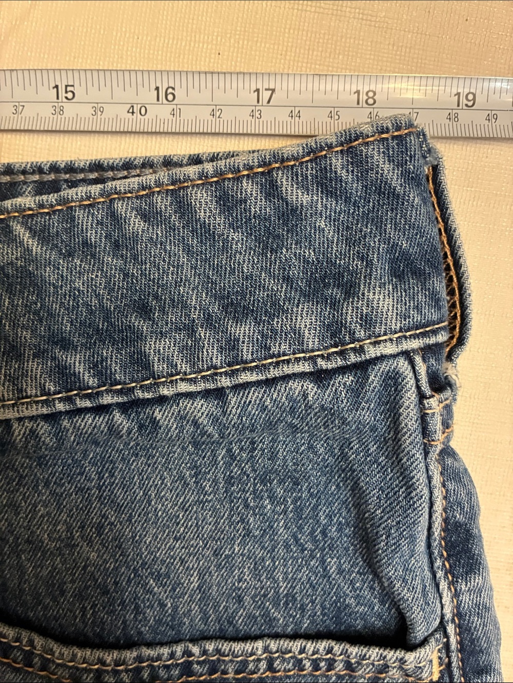 Hollister Mid-Blue Denim Mini Skirt with Dual Button Waist - Picture 8 of 10